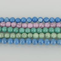 Türkis Perlen, rund, keine, 8x8x8mm, Bohrung:ca. 1.5mm, ca. 50PCs/Strang, 5SträngeStrang/Menge, verkauft per ca. 16 ZollInch Strang