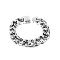 титан браслет, полированный, ювелирные изделия моды & Мужская & граненый, серебряный, продается PC