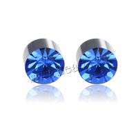 Stainless Steel Magnetic Stud Earring, with Magnet & Rhinestone, fashion jewelry & Unisex, more colors for choice, Sold By Pair