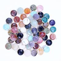 Pingentes em  jóias, misto de pedras semi-preciosas, banhado, aleatoriamente enviado & DIY, 16mm, 10PCs/Bag, vendido por Bag