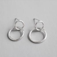 925 Sterling Silver Drop &  Dangle Earrings sterling silver post pin Donut platinum plated fashion jewelry & for woman 12.50mm Sold By Lot