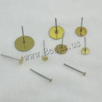 Stainless Steel Earring Stud Component with Brass stainless steel post pin hypo allergic & DIY Sold By Lot