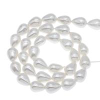 South Sea Shell Beads, Teardrop, DIY, white, 13*18mm, Hole:Approx 1mm, Approx 21PCs/Strand, Sold Per Approx 14.9 Inch Strand