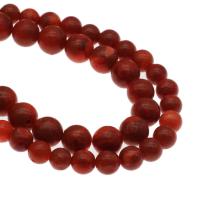 Natürliche Korallen Perlen, Graskoralle, rund, Modeschmuck & DIY & verschiedene Größen vorhanden, rot, Bohrung:ca. 1mm, verkauft per ca. 14.9 ZollInch Strang