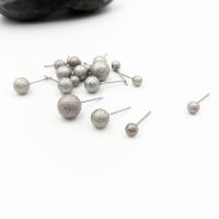 Stainless Steel Stud Earrings Round fashion jewelry & for woman & frosted original color 4mm   5mm   6mm   7mm   8mm Sold By Lot