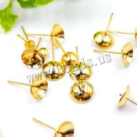 Stainless Steel Earring Stud Component, durable & fashion jewelry & DIY & different size for choice, gold, 100Pair/Lot, Sold By Lot