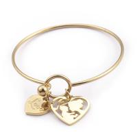 Stainless Steel Bangle, Flat Heart, plated, fashion jewelry & for woman, more colors for choice, 14mm,20mm, Inner Diameter:Approx 58mm, Length:Approx 7.2 Inch, Sold By PC
