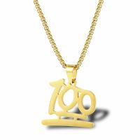 Stainless Steel Jewelry Necklace, Number, plated, Unisex & box chain & hollow, more colors for choice, 25mm, Sold Per Approx 23.6 Inch Strand
