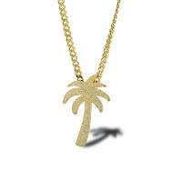 Stainless Steel Jewelry Necklace Palm Tree plated Unisex & twist oval chain 20mm Sold Per Approx 23.6 Inch Strand