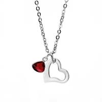 Stainless Steel Jewelry Necklace with Crystal Heart oval chain & for woman 8mm Length Approx 18 Inch Sold By Lot