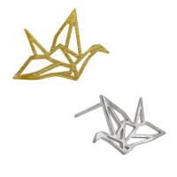 925 Sterling Silver Stud Earrings sterling silver post pin Thousand Origami Cranes plated fashion jewelry & for woman & hollow Sold By Lot