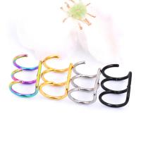 Stainless Steel Earring Clip, plated, fashion jewelry & Unisex, more colors for choice, 11x13mm, 5PCs/Bag, Sold By Bag