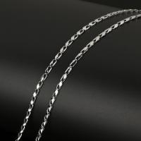 Acier inoxydable chaîne de bijoux, bijoux de mode & DIY, couleur originale, 6x2.5x1.5mm, 35m/bobine, Vendu par bobine