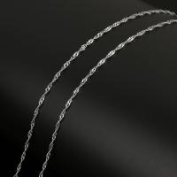 Acero inoxidable joyería de la cadena, Cadena de cuerda francesa & Bricolaje, color original, 2mm, 100m/Carrete, Vendido por Carrete