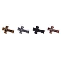 Cubic Zirconia Micro Pave Brass Beads, Cross, micro pave cubic zirconia, more colors for choice, nickel, lead & cadmium free, 4PCs/Lot, Sold By Lot