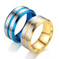 Titanium Čelik Finger Ring, pozlaćen, modni nakit & bez spolne razlike & različite veličine za izbor, više boja za izbor, Prodano By PC