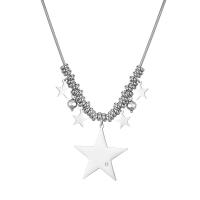 Stainless Steel Jewelry Necklace with Crystal with 6cm extender chain Flat Star snake chain & for woman & with rhinestone original color 32*38mm Sold Per Approx 16.9 Inch Strand