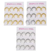 Roestvrij staal Stud Earrings, Maan, plated, mode sieraden & voor vrouw, meer kleuren voor de keuze, 14x12.5mm, 6paren/Lot, Verkocht door Lot