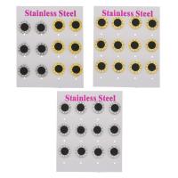 Stainless Steel Stud Earrings with Resin Flat Round plated fashion jewelry & for woman 11mm Sold By Lot