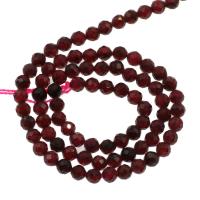 Prirodni Garnet perle, Granat, Krug, možete DIY & različite veličine za izbor & faceted, Rupa:Približno 1mm, Prodano Per Približno 14.9 inčni Strand