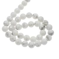 Turquoise Beads, Round, fashion jewelry & DIY & different size for choice & faceted, white, Hole:Approx 1mm, Sold Per Approx 14.9 Inch Strand