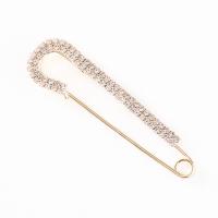 Zinc Alloy Brooches Safety Pin plated for woman & with rhinestone nickel lead & cadmium free Sold By PC