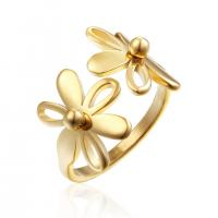 Titanium Steel Cuff Finger Ring, Flower, plated, different size for choice & for woman, more colors for choice, Sold By PC