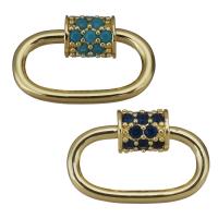 Brass Jewelry Clasps, gold color plated, micro pave cubic zirconia, more colors for choice, nickel, lead & cadmium free, 19x12x5.5mm, 10PCs/Lot, Sold By Lot