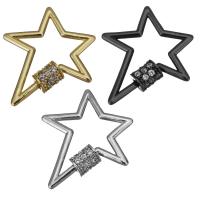 Brass Jewelry Clasps Star plated micro pave cubic zirconia nickel lead & cadmium free Sold By Lot