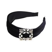 Hair Bands Zinc Alloy with Cloth gold color plated for woman & with rhinestone black nickel lead & cadmium free 42mm Sold By PC