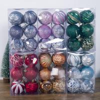 Plastic Hængende ornamenter, Runde, håndlavet, Bæredygtig & Juledesign, flere farver til valg, 55mm, 12pc'er/Box, Solgt af Box