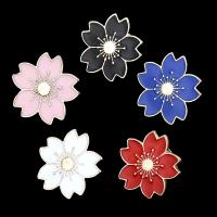 Collar Brooch Zinc Alloy Flower gold color plated Unisex & enamel nickel lead & cadmium free Sold By Lot