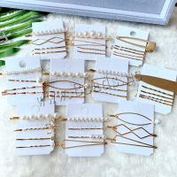 Hair Slide Zinc Alloy with Plastic gold color plated & for woman & with rhinestone 65mm Sold By Lot