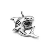 Нержавеющая сталь животных Подвески, Нержавеющая сталь 316, акула, ювелирные изделия моды & DIY & Мужский, серебряный, 31x50mm, 2ПК/Лот, продается Лот
