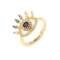 Kubisk Circonia Micro bane messing Ring, guldfarve belagt, mode smykker & Micro Pave cubic zirconia & for kvinde, nikkel, bly & cadmium fri, 22x10x3mm, Størrelse:5.5, Solgt af PC