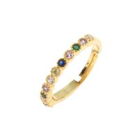 Kubisk Circonia Micro bane messing Ring, guldfarve belagt, mode smykker & Micro Pave cubic zirconia & for kvinde, nikkel, bly & cadmium fri, 22x5x3mm, Størrelse:4.5, Solgt af PC