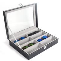 PU scatola per occhiali, Rettangolo, Portatile & Sostenibile, grigio, 340x250x80mm, 2PC/lotto, Venduto da lotto