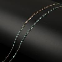 Acier inoxydable chaîne de bijoux, bijoux de mode & DIY, multicolore, 4x2.50x1mm, 10m/bobine, Vendu par bobine