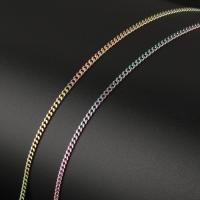 Nehrđajućeg čelika Curb Chain, Nehrđajući čelik, s plastična kalem, rubnik lanac, multi-boji, 3x2x1mm, 10m/spool, Prodano By spool