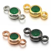 Mässing smycken Connector, med Ädelsten, plated, DIY & 1/1 slinga, fler färger för val, 9x4mm, 10PC/Lot, Säljs av Lot