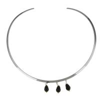 Rostfritt stål Collar Necklace, ROSTFRITT STÅL, med Akryl, mode smycken & för kvinna, ursprungliga färgen, 8x16mm,4mm,145x140mm, Säljs av PC