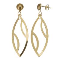 Stainless Steel Drop Earring, gold color plated, fashion jewelry & for woman, 62mm,19x49mm, 6Pairs/Lot, Sold By Lot