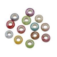 Contas de joias de porcelana, joias de moda & orifício grande, Cor aleatória, 14*8mm, Buraco:Aprox 5mm, 100PCs/Bag, vendido por Bag