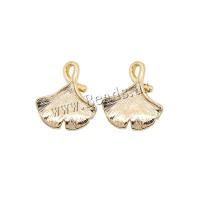 Brass Jewelry Pendants Lotus Leaf gold color plated DIY nickel lead & cadmium free Sold By Lot