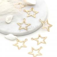 Brass Jewelry Pendants, Star, gold color plated, fashion jewelry & DIY, nickel, lead & cadmium free, 20.50x23.50mm, 10PCs/Lot, Sold By Lot