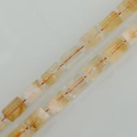 Natural Citrine Beads, Square, yellow, 10x12mm, Hole:Approx 1mm, 27PCs/Strand, Sold Per Approx 15.5 Strand