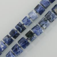 Sodalith Perlen, Sosalith, Zylinder, blau, 8x12mm, Bohrung:ca. 1.5mm, ca. 38PCs/Strang, verkauft per ca. 16 ZollInch Strang