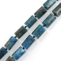 Apatites Abalorio, Columna, facetas, azul, 10x16mm, agujero:aproximado 1.5mm, aproximado 22PCs/Sarta, Vendido para aproximado 16 Inch Sarta