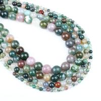 Natürliche Indian Achat Perlen, Indischer Achat, rund, verschiedene Größen vorhanden, weiß und schwarz, Bohrung:ca. 1mm, verkauft per ca. 14.9 ZollInch Strang
