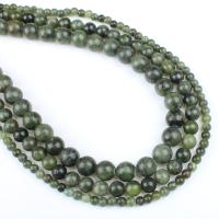 Südliche Jade Perle, rund, verschiedene Größen vorhanden, grün, Bohrung:ca. 1mm, verkauft per ca. 14.9 ZollInch Strang